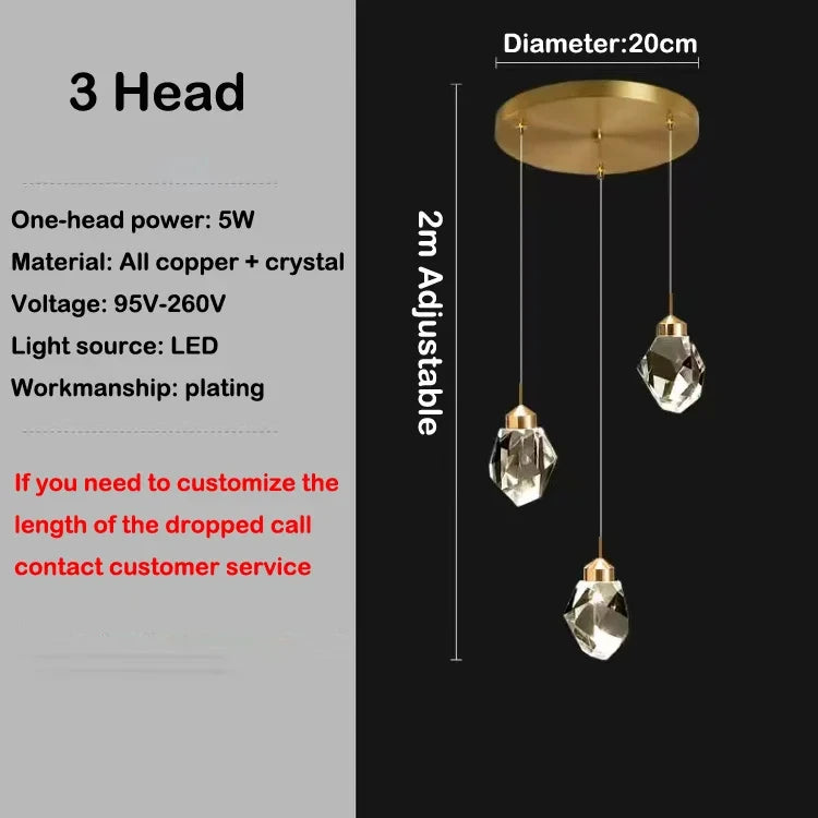 Luxury Villa Stair Crystal Chandelier