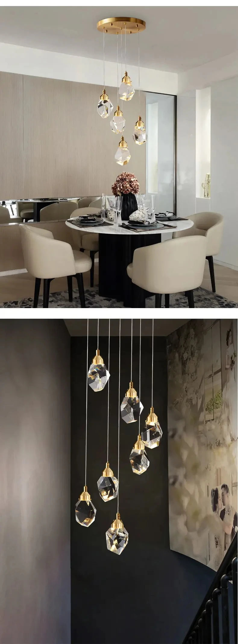 Luxury Villa Stair Crystal Chandelier