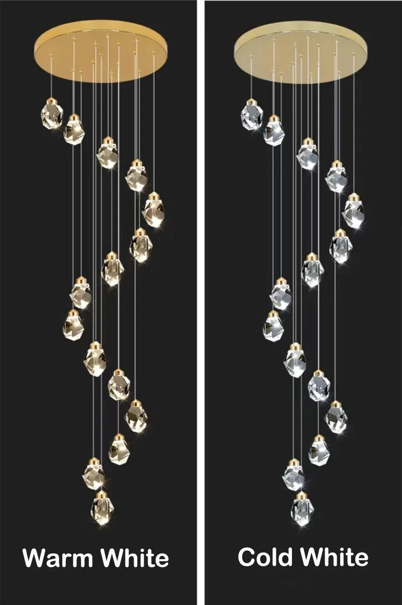 Luxury Villa Stair Crystal Chandelier