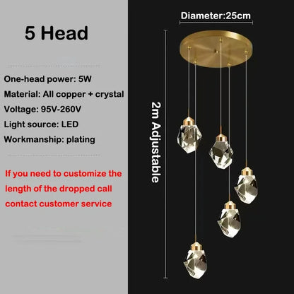 Luxury Villa Stair Crystal Chandelier