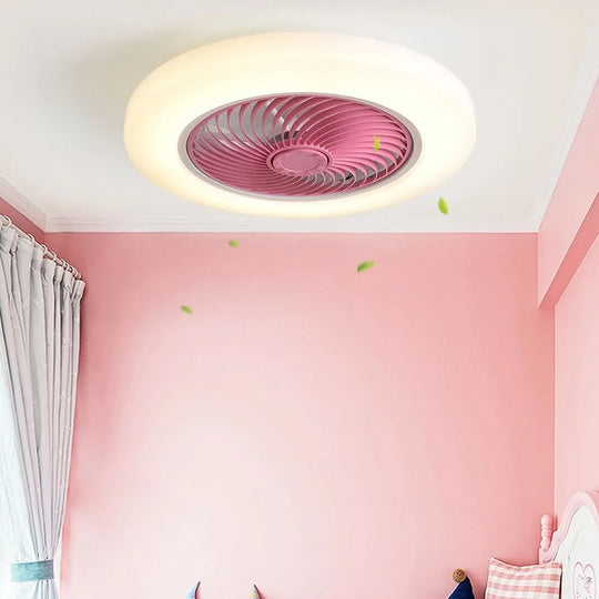 Smart ceiling fan 46 52cm fans with lights remote control bedroom decor ventilator lamp air Invisible Blades Retractable Silent