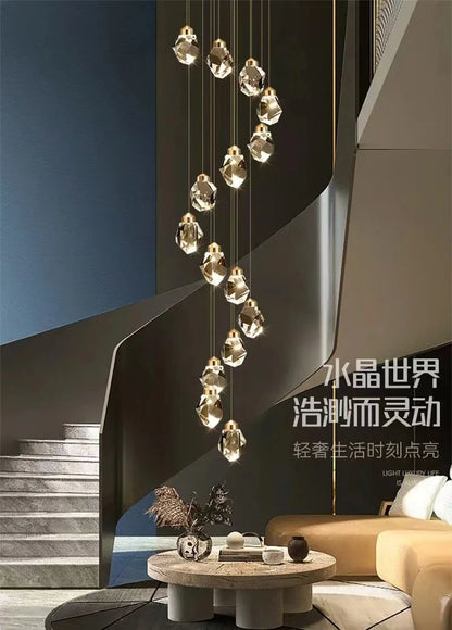 Luxury Villa Stair Crystal Chandelier