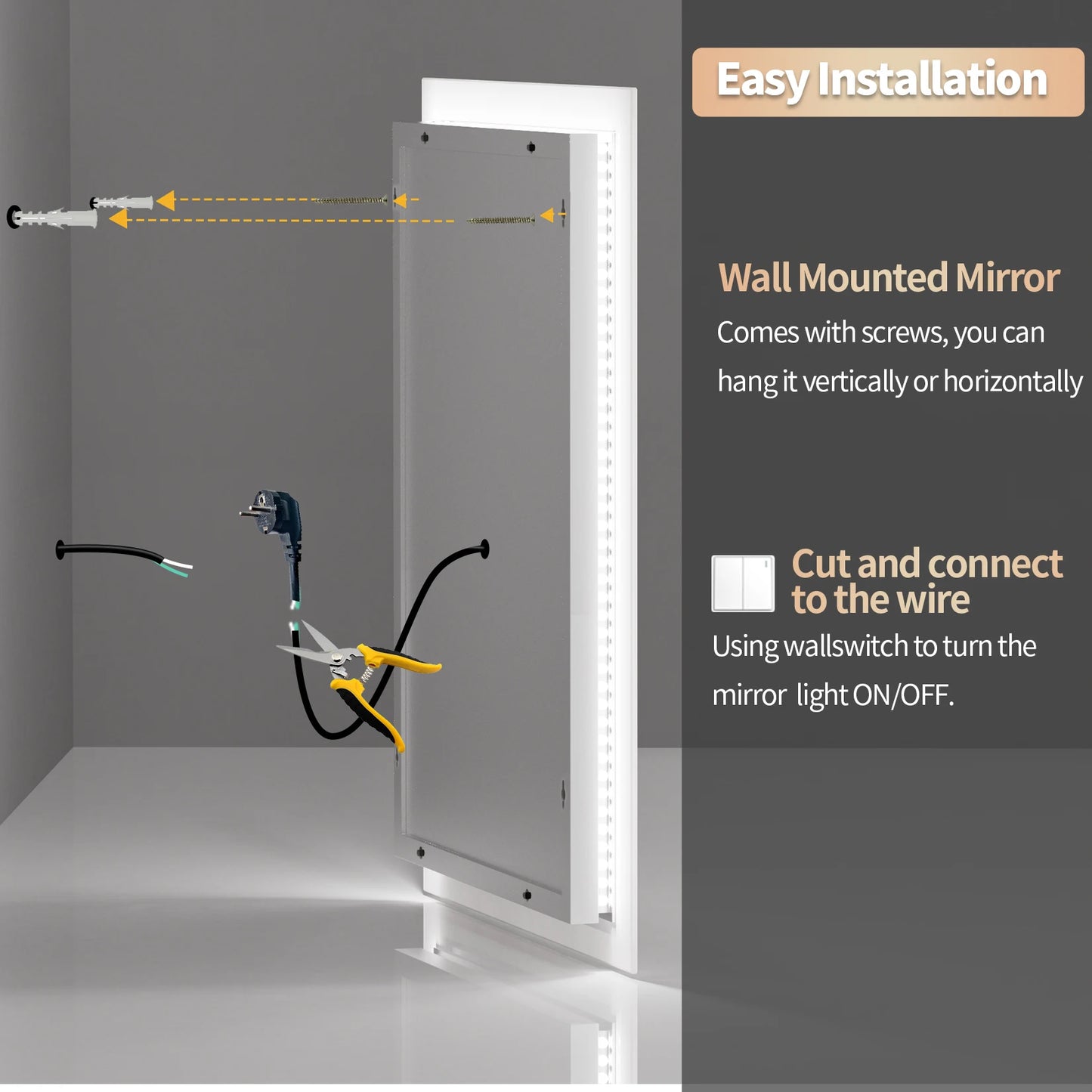 LED Lighted Bathroom Mirror with Anti-Fog
