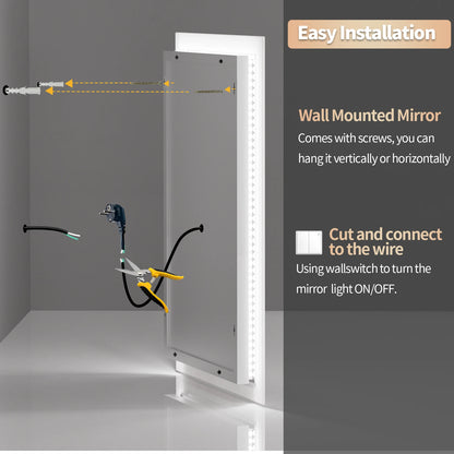 LED Lighted Bathroom Mirror with Anti-Fog
