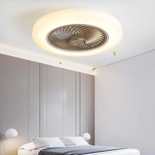 Smart ceiling fan 46 52cm fans with lights remote control bedroom decor ventilator lamp air Invisible Blades Retractable Silent