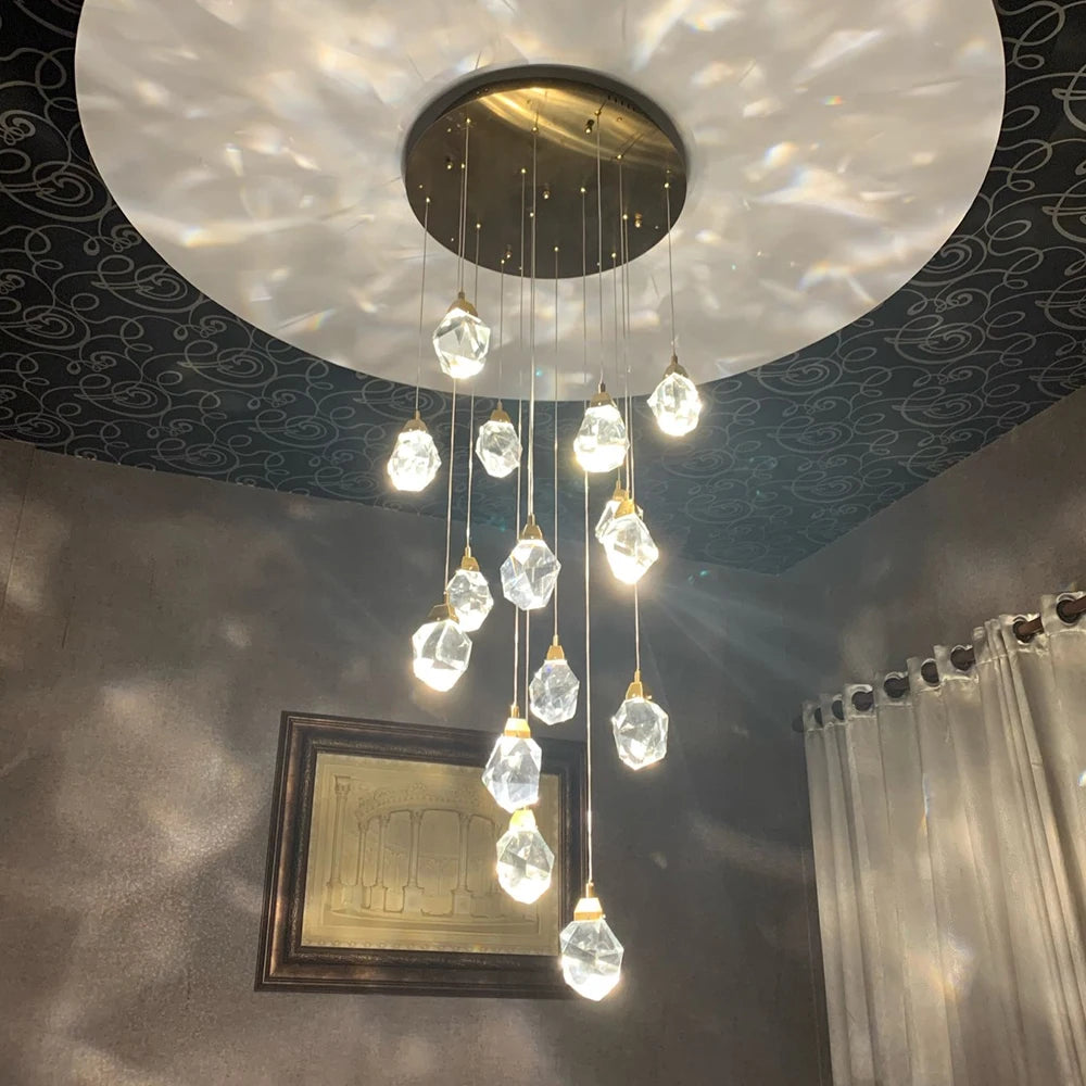 Luxury Villa Stair Crystal Chandelier
